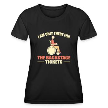 Amputation Überlebende Behinderten Rollstuhlkostüm - Frauen Funktions-T-Shirt - Schwarz - Vorne - AI Model Female 172 light (172cm)