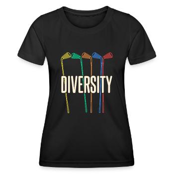 Golf Club Diversity Golf Course - Frauen Funktions-T-Shirt - Schwarz - Vorne - AI Model Female 172 light (172cm)