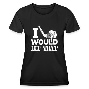 Balle de golf Golfeur Golf Club - T-shirt sport Femme - noir - Devant - AI Model Female 172 light (172cm)