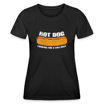 Hot Dog Looking For A Hallway - Women's Functional T-Shirt - black - Front - AI Model Female 172 light (172cm)