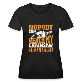Woodworking Powered Saw Chain Saw - Women's Functional T-Shirt - black - Front - AI Model Female 172 light (172cm)