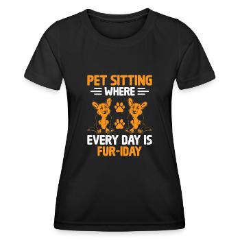 Tiersitter Haustiersitter Hund und Katzensitter Hund Wal - Frauen Funktions-T-Shirt - Schwarz - Vorne - AI Model Female 172 light (172cm)