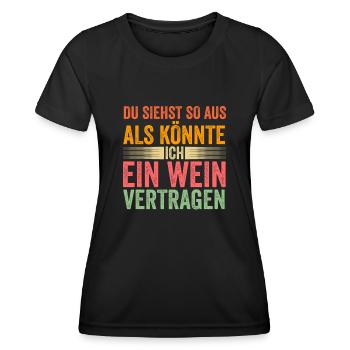 Ich Mit Dir Du Mit Mir Wir Mit Wein - Frauen Funktions-T-Shirt - Schwarz - Vorne - AI Model Female 172 light (172cm)