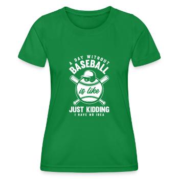 Lustiger Baseball - Frauen Funktions-T-Shirt - Kelly Green - Vorne - AI Model Female 172 dark (172cm)