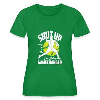 Lustiger Baseball - Frauen Funktions-T-Shirt - Kelly Green - Vorne - AI Model Female 172 dark (172cm)