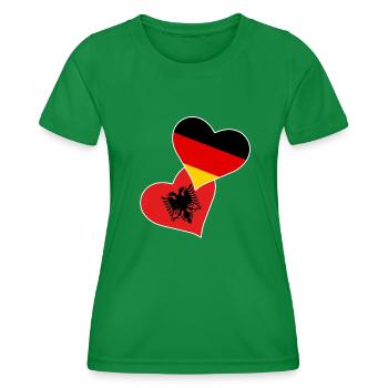 Albanian Flag Albanian Eagle Shqiponja - Women's Functional T-Shirt - kelly green - Front - AI Model Female 172 dark (172cm)