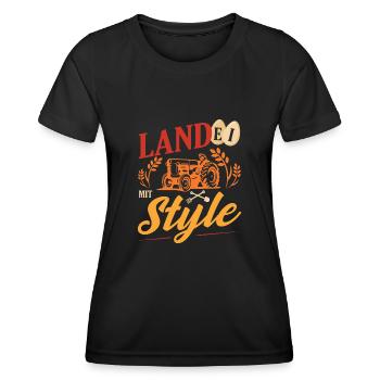 Nachwuchs Landwirt Landei Mit Style Bauern - Frauen Funktions-T-Shirt - Schwarz - Vorne - AI Model Female 172 light (172cm)