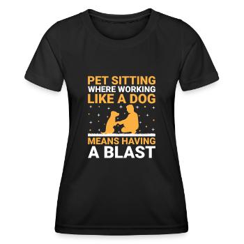 Pet Sitter Pet Sitting Chien et Cat Sitters Chien Wal - T-shirt sport Femme - noir - Devant - AI Model Female 172 light (172cm)