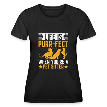 Pet Sitter Pet Sitting Chien et Cat Sitters Chien Wal - T-shirt sport Femme - noir - Devant - AI Model Female 172 light (172cm)