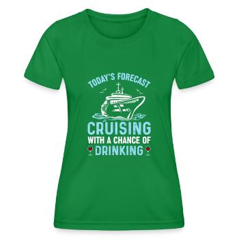Funny Cruise Lovers Boat Trip Travel Summer Beach - Women's Functional T-Shirt - kelly green - Front - AI Model Female 172 dark (172cm)
