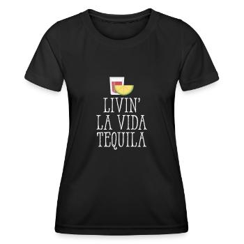 Livin La Vida Tequila Boisson alcoolisée mexicaine drôle - T-shirt sport Femme - noir - Devant - AI Model Female 172 light (172cm)