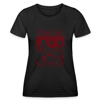 Pinkeln Weihnachtsmann kalt als Bälle Weihnachten Lustige Weihnachten - Frauen Funktions-T-Shirt - Schwarz - Vorne - AI Model Female 172 light (172cm)