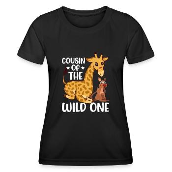 Cousin Des Wilden Zoo Geburtstag Safari Dschungel - Frauen Funktions-T-Shirt - Schwarz - Vorne - AI Model Female 172 light (172cm)