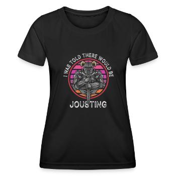 Joute Chevalier Médiéval Renaissance Chevaliers Armure - T-shirt sport Femme - noir - Devant - AI Model Female 172 light (172cm)