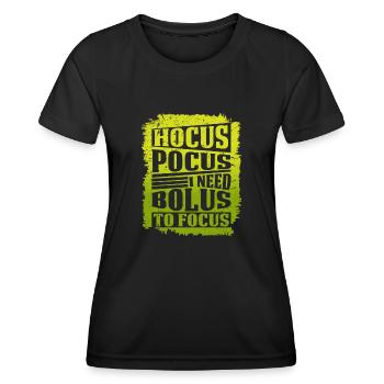 Hocus Pocus J’ai Besoin D’un Bolus Pour Me Concentrer - Diabète - T-shirt sport Femme - noir - Devant - AI Model Female 172 light (172cm)