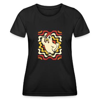 Huhn Henne - Frauen Funktions-T-Shirt - Schwarz - Vorne - AI Model Female 172 light (172cm)
