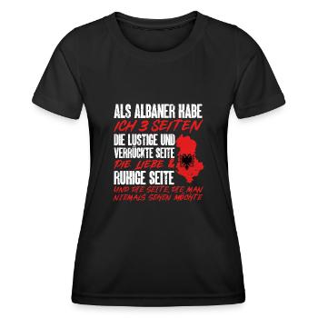 Albanische Flagge Albanischer Adler Shqiponja - Frauen Funktions-T-Shirt - Schwarz - Vorne - AI Model Female 172 light (172cm)