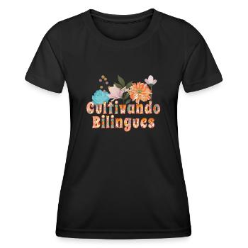 Cultivando Bilingües Spanish Teacher Apparel - Women's Functional T-Shirt - black - Front - AI Model Female 172 light (172cm)
