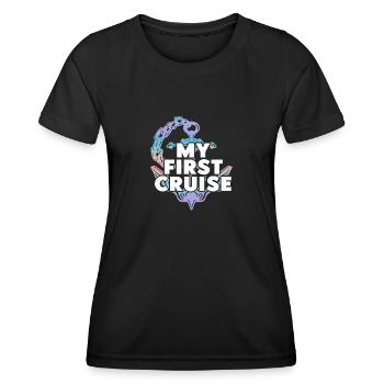 My First Cruise Family Vacation - Fun and Exciting - Women's Functional T-Shirt - black - Front - AI Model Female 172 light (172cm)