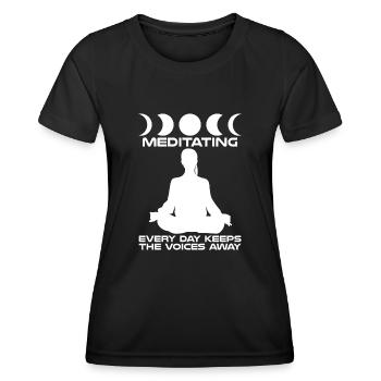 Meditation Qigong Meditating Yoga - Women's Functional T-Shirt - black - Front - AI Model Female 172 light (172cm)