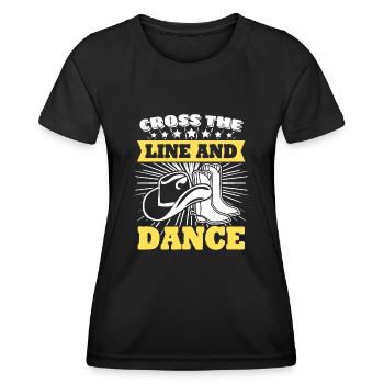 Line Dance Country Music - Frauen Funktions-T-Shirt - Schwarz - Vorne - AI Model Female 172 light (172cm)