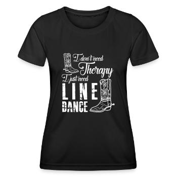 Line Dance Cowboy Country Music - Women's Functional T-Shirt - black - Front - AI Model Female 172 light (172cm)