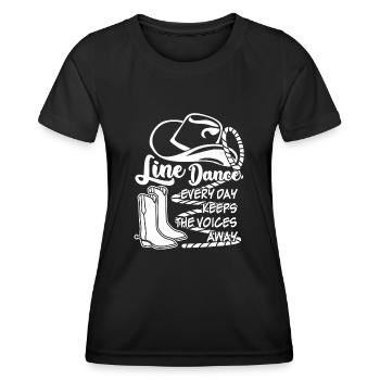 Danse en ligne - T-shirt sport Femme - noir - Devant - AI Model Female 172 light (172cm)