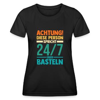 Bastler Bastelunterricht Basteln - Frauen Funktions-T-Shirt - Schwarz - Vorne - AI Model Female 172 light (172cm)