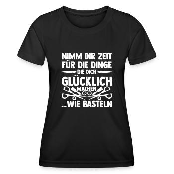 Bastler Basteln - Frauen Funktions-T-Shirt - Schwarz - Vorne - AI Model Female 172 light (172cm)