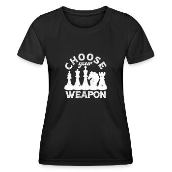 Choose Your Weapon Funny Chess Player - Women's Functional T-Shirt - black - Front - AI Model Female 172 light (172cm)