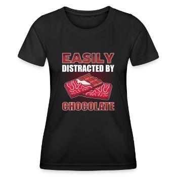Süßigkeiten Liebhaber Junk Food Schokoladenriegel - Frauen Funktions-T-Shirt - Schwarz - Vorne - AI Model Female 172 light (172cm)