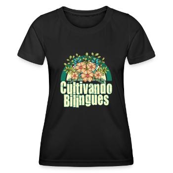 Cultivando Bilingües Spanischlehrer Bekleidung - Frauen Funktions-T-Shirt - Schwarz - Vorne - AI Model Female 172 light (172cm)