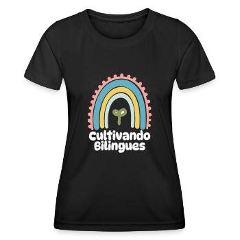 Cultivando Bilingües Spanischlehrer Bekleidung - Frauen Funktions-T-Shirt - Schwarz - Vorne - AI Model Female 172 light (172cm)