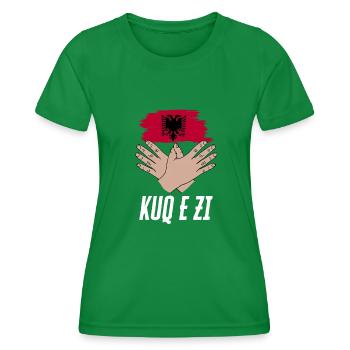 Albanian Flag Albanian Eagle Shqiponja - Women's Functional T-Shirt - kelly green - Front - AI Model Female 172 dark (172cm)