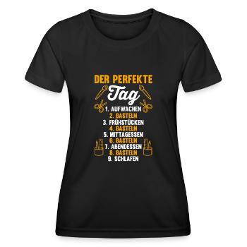 Bastler Basteln - Frauen Funktions-T-Shirt - Schwarz - Vorne - AI Model Female 172 light (172cm)
