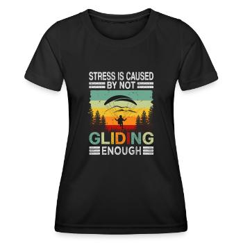 Stress Is Caused By Not Gliding Enough - Frauen Funktions-T-Shirt - Schwarz - Vorne - AI Model Female 172 light (172cm)