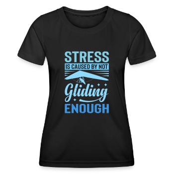 Stress Is Caused By Not Gliding Enough - Frauen Funktions-T-Shirt - Schwarz - Vorne - AI Model Female 172 light (172cm)