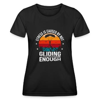 Stress Is Caused By Not Gliding Enough - Frauen Funktions-T-Shirt - Schwarz - Vorne - AI Model Female 172 light (172cm)