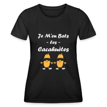 Cacahuètes Humour petite cacahuète - T-shirt sport Femme - noir - Devant - AI Model Female 172 light (172cm)