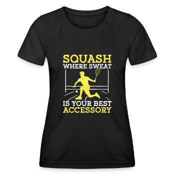Squash Player Squash Tennis Player Raquetball Spor - Women's Functional T-Shirt - black - Front - AI Model Female 172 light (172cm)