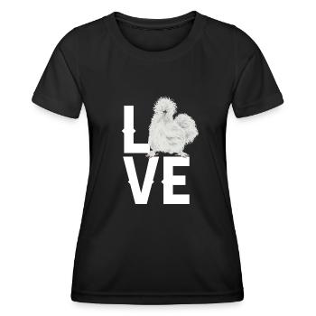 Seidenhuhn Poulet soyeux - T-shirt sport Femme - noir - Devant - AI Model Female 172 light (172cm)