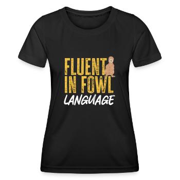 Seidenhuhn Poulet soyeux - T-shirt sport Femme - noir - Devant - AI Model Female 172 light (172cm)