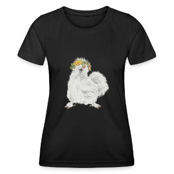 Seidenhuhn Poulet soyeux - T-shirt sport Femme - noir - Devant - AI Model Female 172 light (172cm)