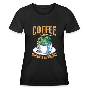 Coffee Mountain Adventure - Women's Functional T-Shirt - black - Front - AI Model Female 172 light (172cm)