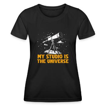 Space Photography Stargazing Telescope Astronomy - Women's Functional T-Shirt - black - Front - AI Model Female 172 light (172cm)