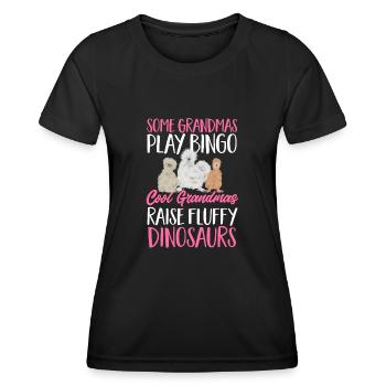 Seidenhuhn Poulet soyeux - T-shirt sport Femme - noir - Devant - AI Model Female 172 light (172cm)