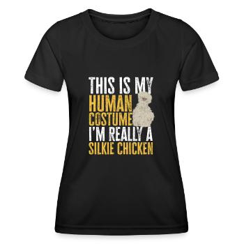Seidenhuhn Poulet soyeux - T-shirt sport Femme - noir - Devant - AI Model Female 172 light (172cm)