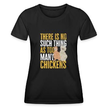 Seidenhuhn Poulet soyeux - T-shirt sport Femme - noir - Devant - AI Model Female 172 light (172cm)