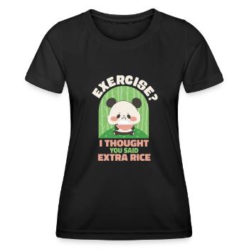 Übung Ich Dachte, Sie Sagten Extra-Reis - Frauen Funktions-T-Shirt - Schwarz - Vorne - AI Model Female 172 light (172cm)