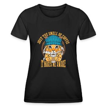 Juste l’odeur du café - T-shirt sport Femme - noir - Devant - AI Model Female 172 light (172cm)